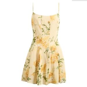Reformation Yellow Floral Mini Dress